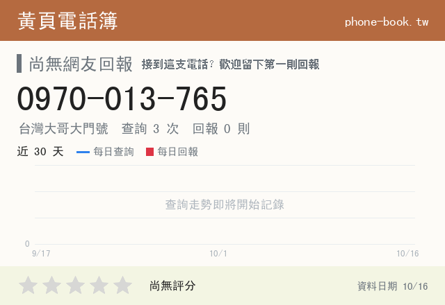 0970013765網路黃頁電話簿查詢